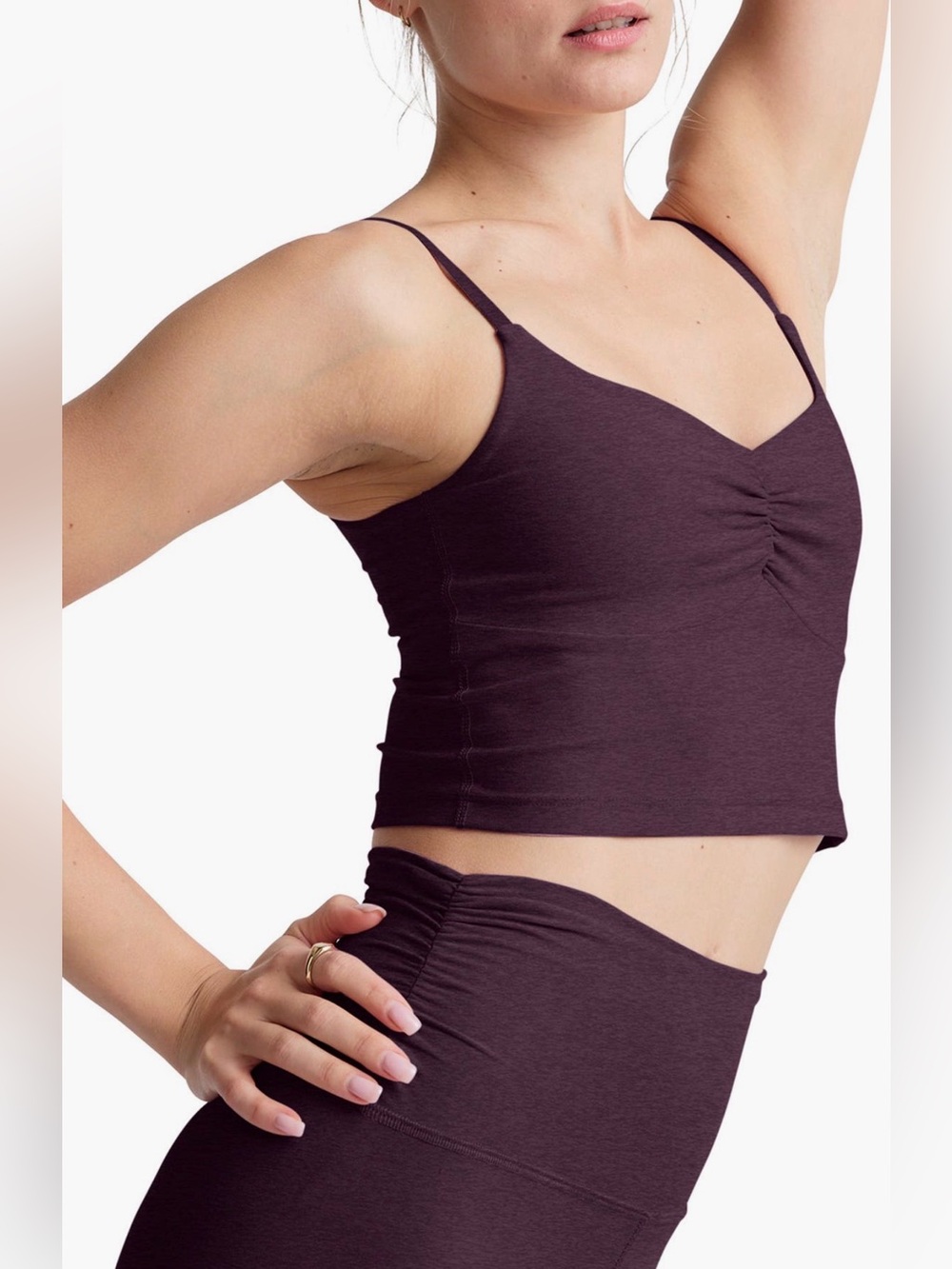 Beyond Yoga Ruched V-Neck Cropped Tank Small